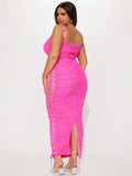 Fashion Nova Size 22W Neon Pink Laced Dress