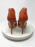 Carlos by Carlos Santana Size 8 Orange Laser-Cut Stiletto Heels