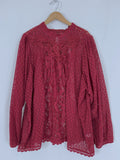 Torrid Size 5X (28) Burgundy Lace Shirt NWT