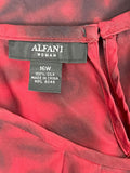 Alfani Size 16W Red & Black Tie-Dye Silk Shirt