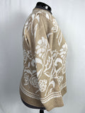 Vintage Lea Apparel Size 2X (22) Beige & White Floral Sweater
