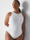 Cacique Size 26/28 White Ribbed Bodysuit NWT