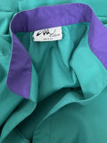 Vintage Willi of California Size 18 Turquoise & Purple Dress
