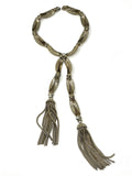 Vintage Gold Lined Tassel Boho Choker Necklace