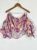 Pretty Little Things Size 20 Lavender & Yellow Ruffled Floral Crop Top