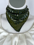 Vintage Vera Neumann Green & Black Silk Geometric Scarf