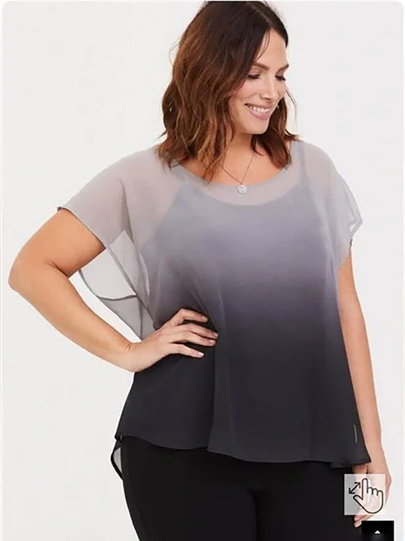 Torrid Size 2 (18/20) Gray Ombre Shirt