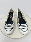 Tods Size EU 38/ US8 White & Black Penny Loafers