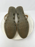 Fly London Size 10.5/11 (41) Tan & Gold Crackle Sandals