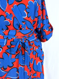 eloquii Size 28 Red & Blue Bold Floral Dress