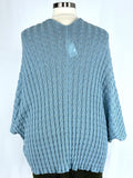 Beyond Threads Size S/M Open Size Aqua Textured Shawl Cardigan