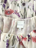 Pleione Size 3XL (24) Cream & Pink Floral Flounce Dress