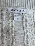 Athleta Size 1X (18/20) Pale Silver Cable-Knit Sweater NWT