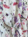 Pleione Size 3XL (24) Cream & Pink Floral Flounce Dress