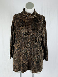 Vintage Jones New York Size 2X (22) Brown & Black Animal Print Sweater