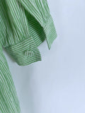 Wray Size 3X Green & White Stripe Dress