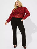 Torrid Size 5X (28) Burgundy Lace Shirt NWT