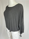 bryn Walker Open Size Gray Cropped Shirt