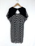 Lane Bryant Size 18W Black & White Chevron Stripe Dress