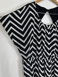 Lane Bryant Size 18W Black & White Chevron Stripe Dress