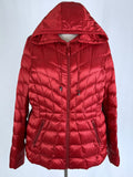 Lane Bryant Size 22/24 Red Quilted Hooded Coat NWOT