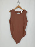 Cacique Size 26/28 Light Brown Ribbed Bodysuit NWT