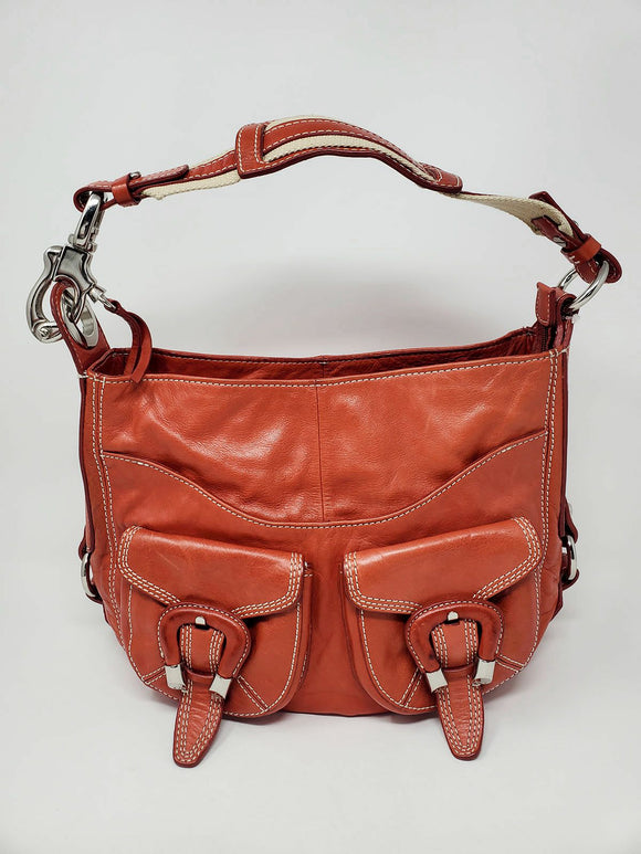 Francesco Biasia Red Leather Shoulder Purse