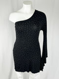 Lady Mocha Size 14 Black & Silver Studded Mini Dress