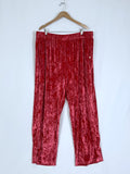 Fabletics Size 3X (24) Strawberry Red Crushed Velour Pants