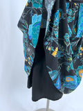 City Chic Size L (22/24) Black & Teal Bold Floral Dress