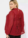 Torrid Size 5X (28) Burgundy Lace Shirt NWT