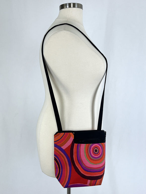 Black & Peach Multi-Color Circles Shoulder Purse