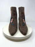 Steven By S.M. Size 11 Light Brown Floral Embroidery Boots NWOB