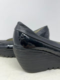 Fly London Size 9/9.5 (40) Black Patent Wedge Heels