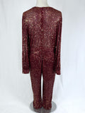 Goodtime USA Size 22W Burgundy & Gold Sequined Jumpsuit NWT