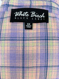 White Birch Size 3X (24) Pink & Purple Plaid Shirt