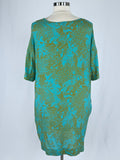 The Kit. Size 3X (24) Turquoise & Lime Abstract Animal Dress