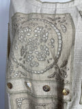 Vintage Surya Size 2X (22) Beige & Ivory Gingham plaid Pants Suit NWT