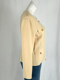 St. John Size 16 Buttercream Wool Knit Jacket