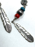 Sterling Silver & Turquoise Feather Bead Earrings