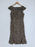 A+ by Anthropologie Size XL (16) Black & Tan Animal Print Retro Dress