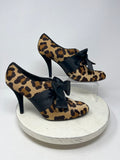 Stuart Weitzman Size 10 Black & Brown Animal Print Heels