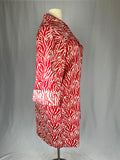 Pari Passu Size 4X (26/28) Red & Cream Zebra Coat