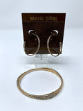 Alexis Bittar Rose Gold & Clear Pave Crystal Hoop Earrings NWT