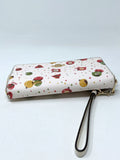 Coach White Multi Leather Ornaments Zip-Around Wallet NIB