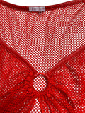 Savage x Fenty Size 2X Red Fishnet Skirt Set