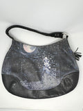 Icon Black & Silver Handpainted Cowgirl Shoulder Purse