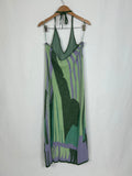 House of Sunny Size 12 Green & Lavender Abstract Dress NWT