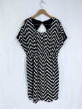 Lane Bryant Size 18W Black & White Chevron Stripe Dress