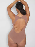 Cacique Size 26/28 Light Brown Ribbed Bodysuit NWT